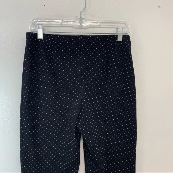 J Jill Slim Leg Ponte Pants Woman XS Pull On Black Polka Dots Stretch Comfort - Picture 13 of 13